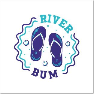 River Bum // Fun Summer Flip Flop Badge Posters and Art